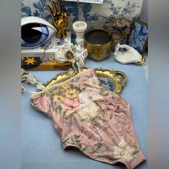 🆕 ZIMMERMANN KIDS 🧿 NWT Waverly Trim Bandeau 1PC, Pink Floral - Sz 10 Y - Picture 8 of 12